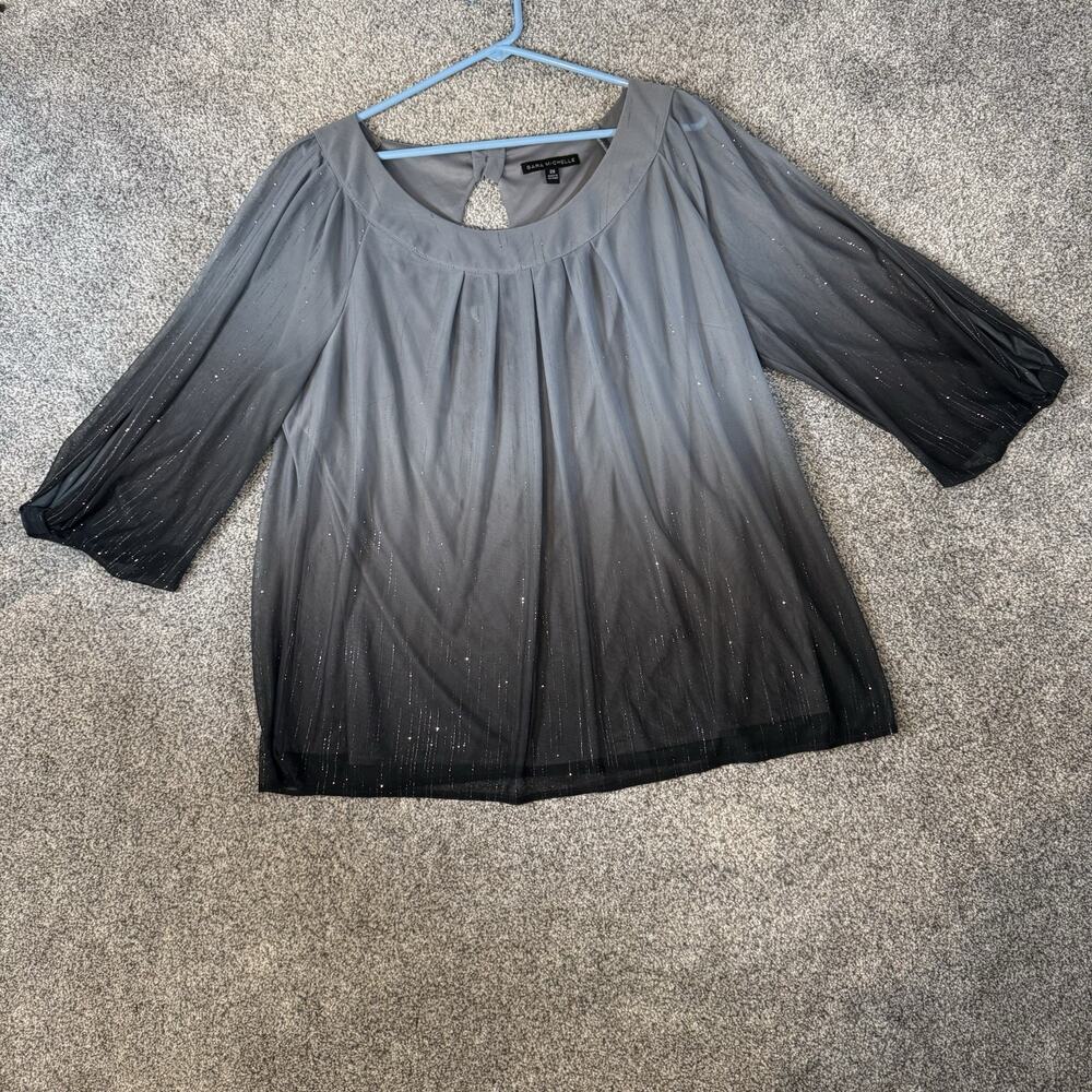 Sara Michelle Blouse 2X Plus Ombre Dark Romantic Witchy Fairy Grunge Whimsigoth